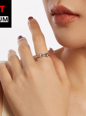 艾芙乐感蝴蝶结戒指s925纯银镀