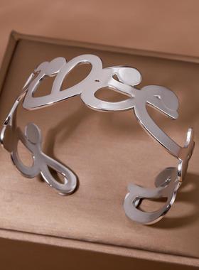 简约几何光面不锈钢手镯