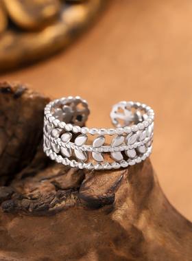 钛钢不掉色设计感开口戒指