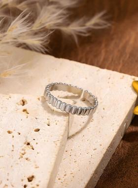 小众设计感复古钛钢指戒