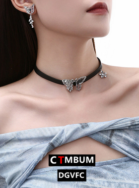 新品字画蝴蝶项链女新中式气质高