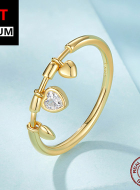 饰品跨境跨境爆款爱心戒指s925纯银心形指环女韩款镶钻手饰指环