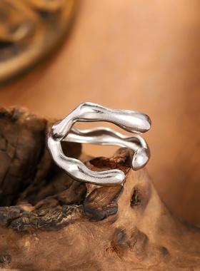 钛钢开口戒指简约冷淡风批发