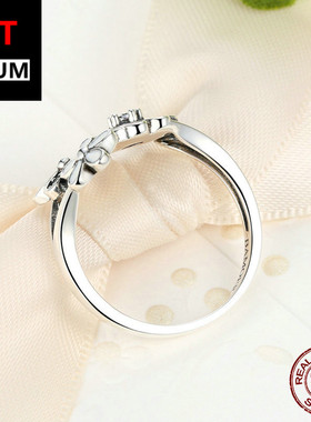 跨境百搭饰品春季爆款樱花戒指s925纯银滴油小雏菊钻戒花朵戒指女