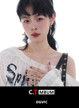 天使十字架项链女款ins冷淡风锁