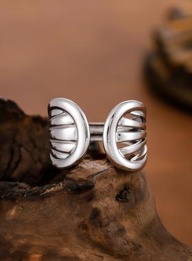 欧美高级感不规则不锈钢戒指