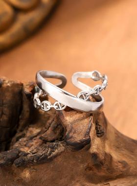 欧美风不锈钢镂空油压戒指