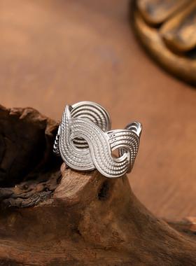 几何扭曲不锈钢个性钛钢指环