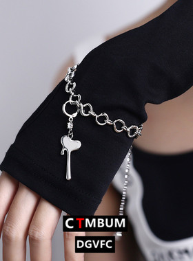 爱心吊坠项链女个性可拆卸暗黑毛