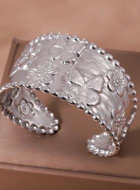 欧美复古花瓣不锈钢手镯