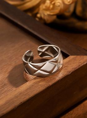 钛钢简约不掉色可调戒指女