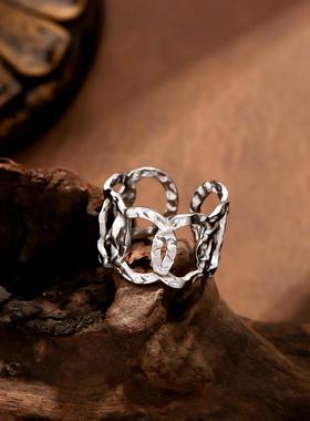 法式复古不锈钢镀金女戒