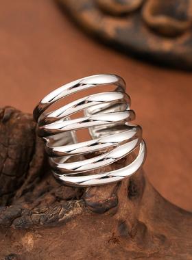 欧美钛钢轻奢镀金开口戒指