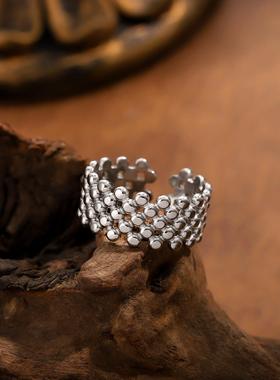 艾芙乐简约时尚闪耀锆石排戒s925