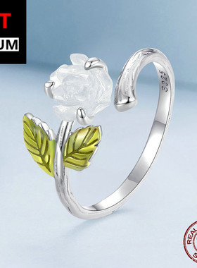 跨境百搭饰品跨境爆款s925纯银变色玫瑰开口戒指可调节指环饰品女