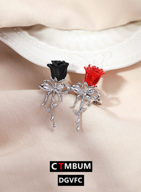 日韩玫瑰花开口戒指女个性时尚高