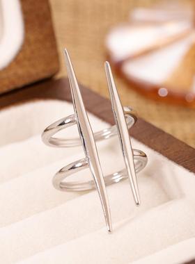 欧美小众设计感钛钢戒指