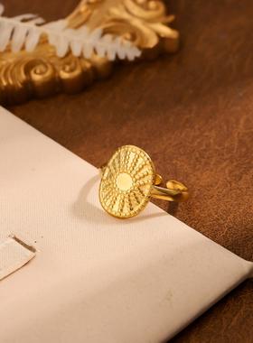 ins风不锈钢个性纹理戒指