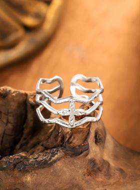 欧美风几何不锈钢开口戒指