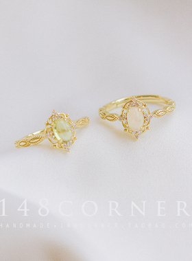 复古925银镀金花边戒指日系定制