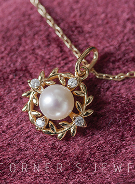 宫廷风橄榄枝银镀金天然珍珠定制