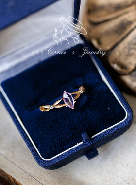 925银日系小众天然紫水晶戒指