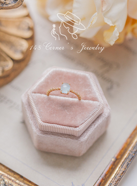 日系天空蓝海蓝宝纯银戒指