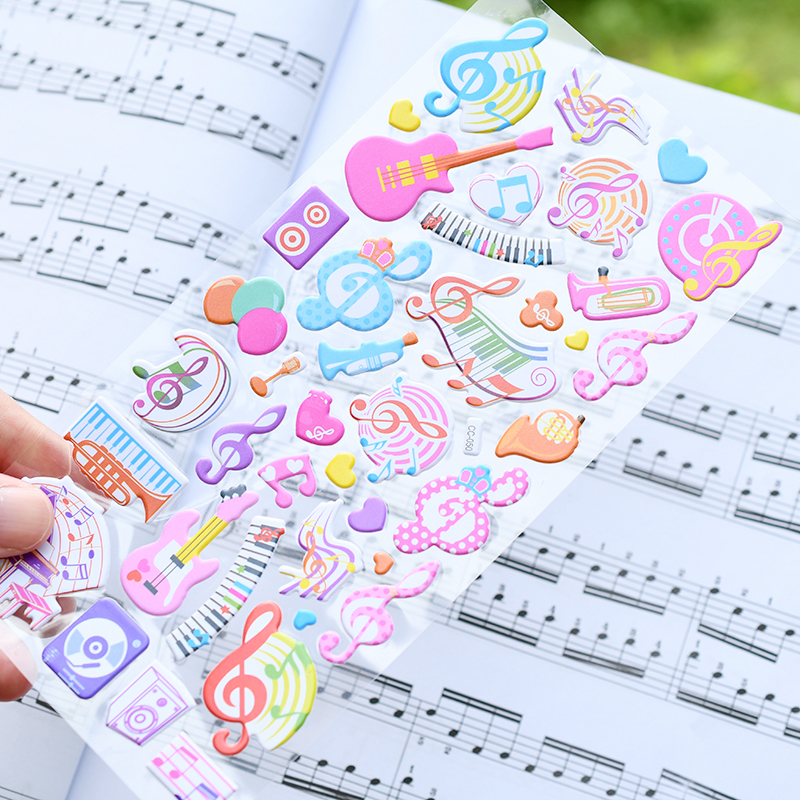 儿童音符贴纸钢琴奖品音乐符号乐器立体贴卡通粘贴琴行礼品小礼物-图1
