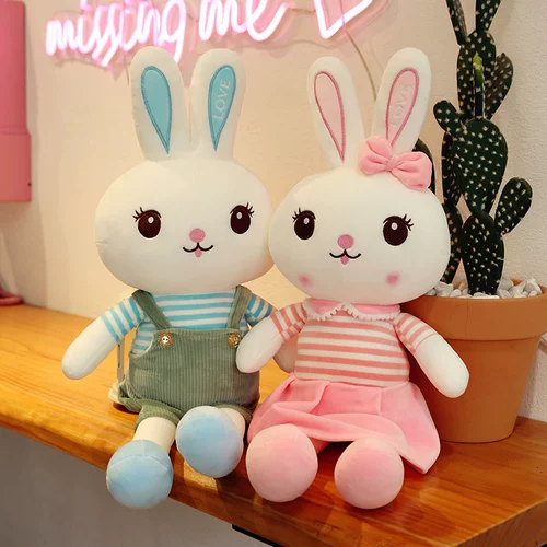 Милая плюшевая игрушка, кролик, тряпичная кукла, детская подушка для сна, белый кролик