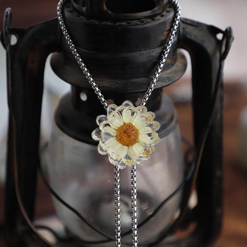 韩版小众原创设计手工制作干花雏菊波洛领带女生百搭气质BOLO TIE,淘宝优惠券,粉丝福利购,淘宝优惠卷