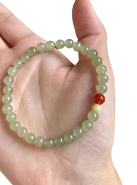 鸿运当头新中式碧色串珠手链女简约百搭显白学生闺蜜好运手串手饰
