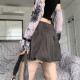 Vintage Wen American retro lace bottoming bud skirt ອອກແບບແອວສູງ slimming pleated skirt A-line