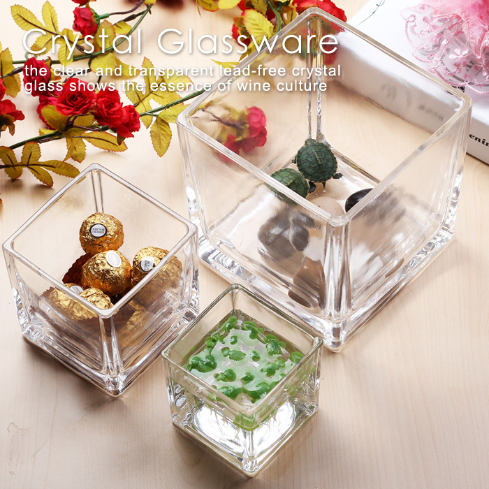 全国特价 透明桌面花瓶水培植物容器 长方形玻璃可做鱼缸花盆 - 图2