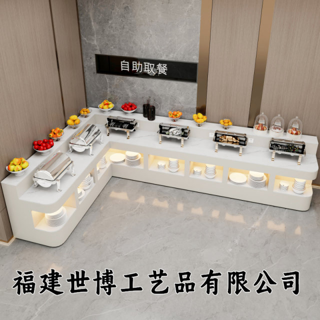 Hotel buffet restaurant Buffy Terrace unit canteen buffet table dish display table setting table dining table breakfast table
