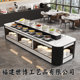 Hotel double-sided breakfast table, school cafeteria, Nakashima walnut buffet table, hotel marble buffet table