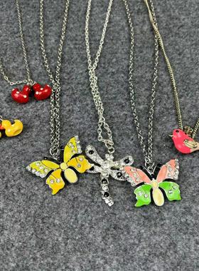 KB2女童可爱项链蝴蝶镀钻项链毛衣链闺蜜小孩吊坠礼物女61礼物