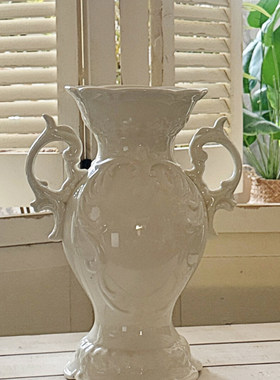 童话时光外贸原单陶瓷花盆花瓶高脚奖杯酒杯器型复古做旧美式乡村