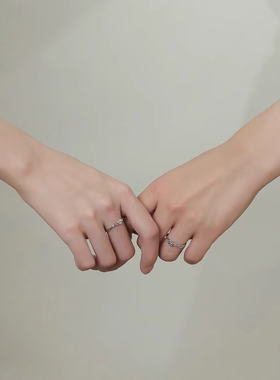 玫瑰与桔梗闺蜜一对戒指女不掉色个性轻奢小众设计感礼物送姐妹
