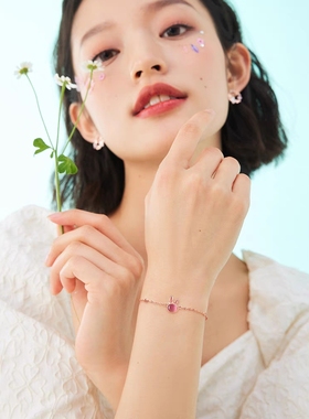 甜心萌兔纯银手链女生轻奢小众精致可爱高级感学生手镯生日礼物