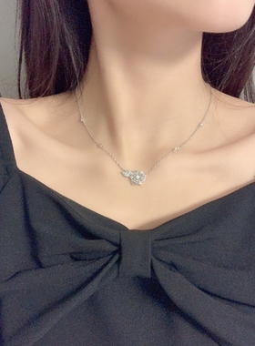 纯银玫瑰之约项链轻奢小众设计高级感时尚不掉色锁骨链情人节礼物