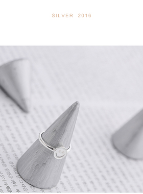 s925微笑女日甜美气质银饰品戒指