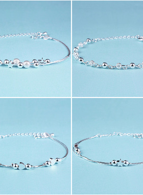 纯银女士日韩风转运珠手串首饰品