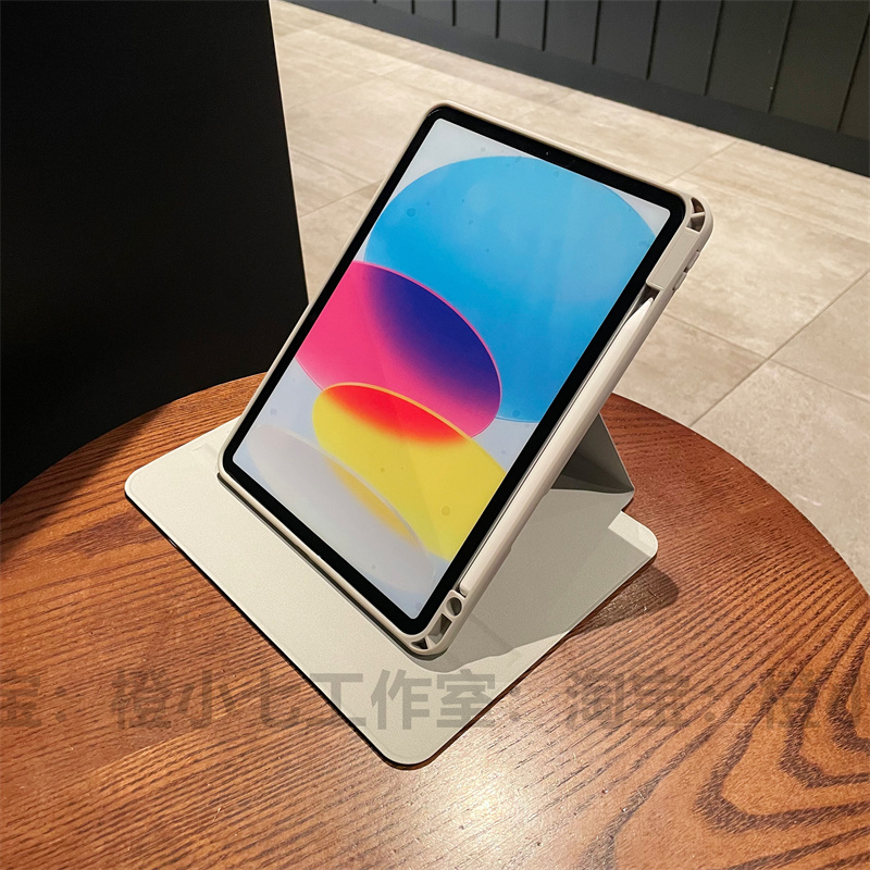 360度旋转亚克力笔槽适用苹果iPad9/8/7保护套10.2寸2022新款九第十代10.9防弯pro11/12.9软边air54硬壳mini6-图3