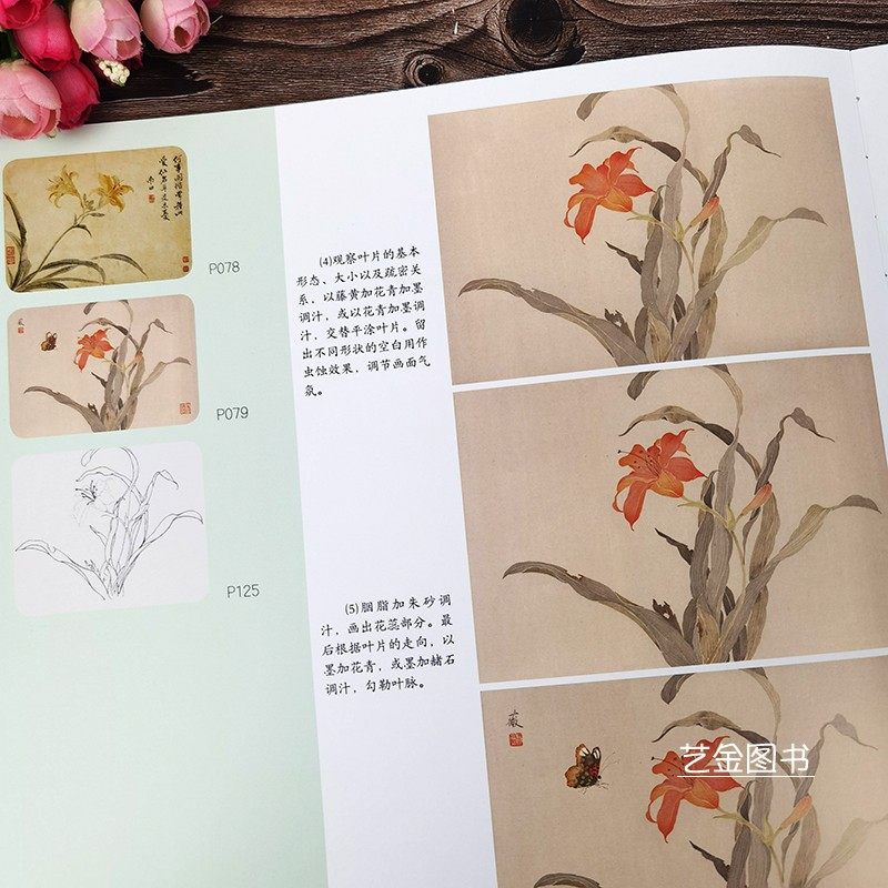 没骨花卉日课中国画传统技法教程原作+工笔白描画稿工笔花鸟画教程对照花卉草虫技法初学国画零基础花卉入门临摹范本福建美术_虎窝淘