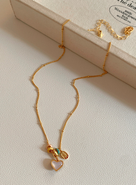 滴釉红色双面爱心项链女2026新款高级感轻奢小众锁骨链颈链配饰品