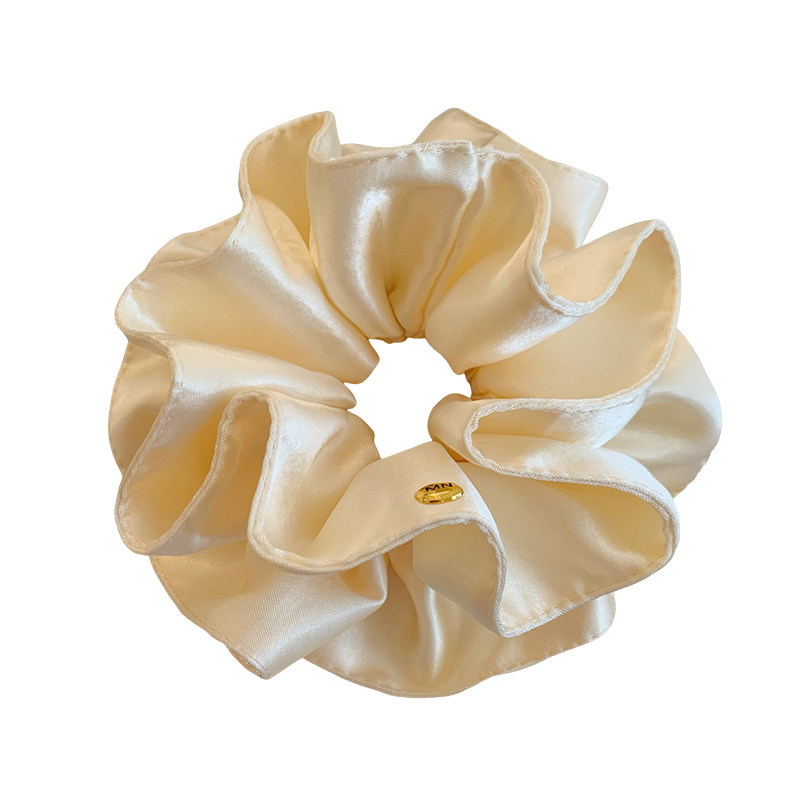 高级感缎面米色双层大肠发圈女韩系气质扎头发丸子头发绳头绳发饰,淘宝优惠券,粉丝福利购,淘宝优惠卷