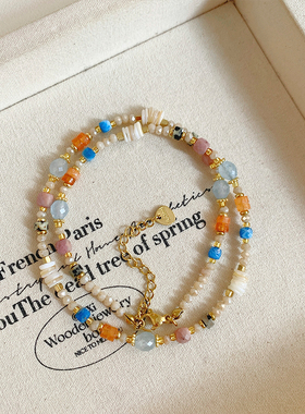 小众手工天然石串珠项链女款2026新款高级感轻奢锁骨链颈链配饰品