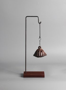 新中式铁艺悬挂香炉倒流香架客厅玄关禅意静物摆件挂饰室内装饰品