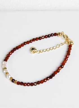 【混搭款】天然虎眼石石榴石红玛瑙天河石月光石太阳石海蓝宝手链