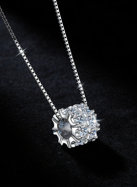 D色莫桑石纯银项链女款小蛮腰